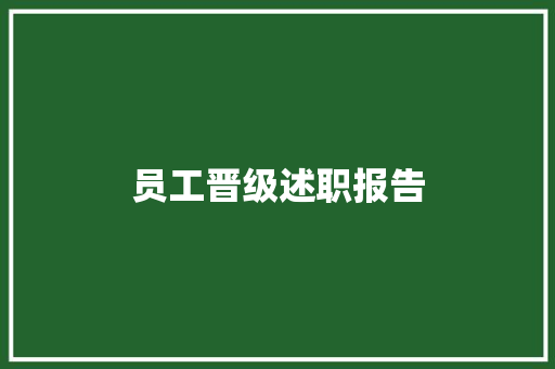 员工晋级述职报告 工作总结范文