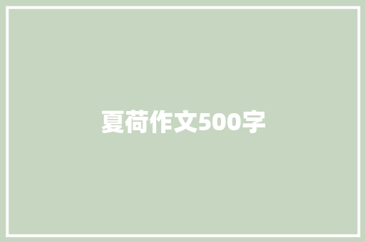 夏荷作文500字