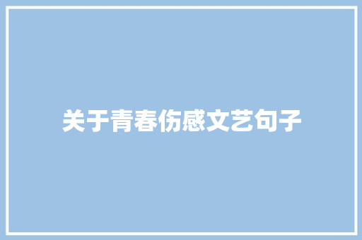 关于青春伤感文艺句子 报告范文