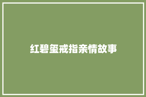 红碧玺戒指亲情故事