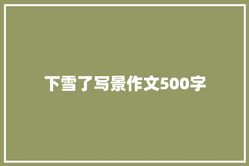 下雪了写景作文500字