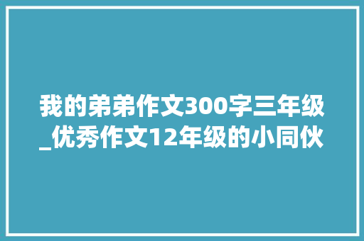 我的弟弟作文300字三年级_优秀作文12年级的小同伙看这里我的弟弟 论文范文