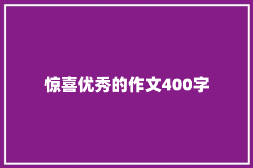 惊喜优秀的作文400字