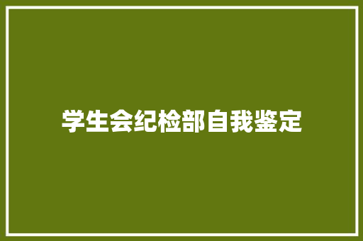 学生会纪检部自我鉴定