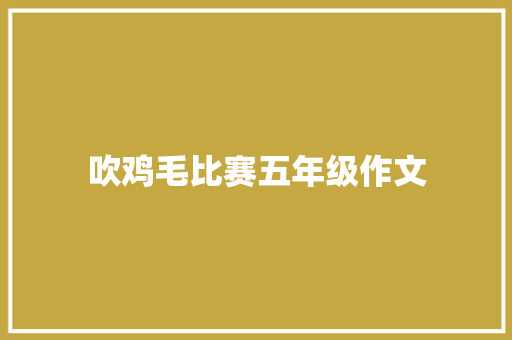 吹鸡毛比赛五年级作文