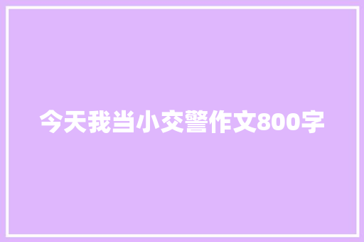 今天我当小交警作文800字 会议纪要范文