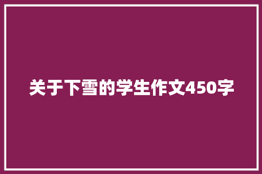 关于下雪的学生作文450字 演讲稿范文