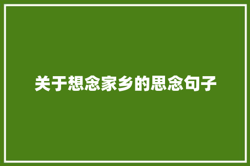 关于想念家乡的思念句子 商务邮件范文