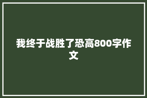 我终于战胜了恐高800字作文