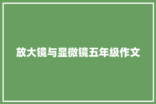 放大镜与显微镜五年级作文