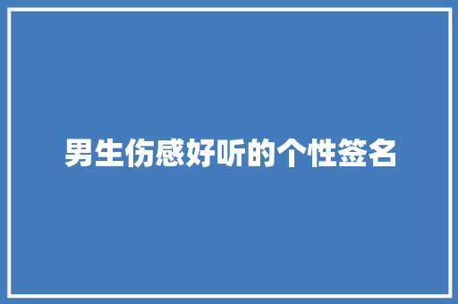 男生伤感好听的个性签名 申请书范文