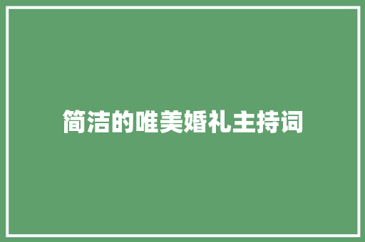 简洁的唯美婚礼主持词 综述范文