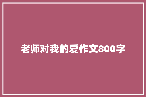 老师对我的爱作文800字 报告范文