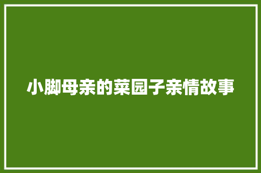 小脚母亲的菜园子亲情故事