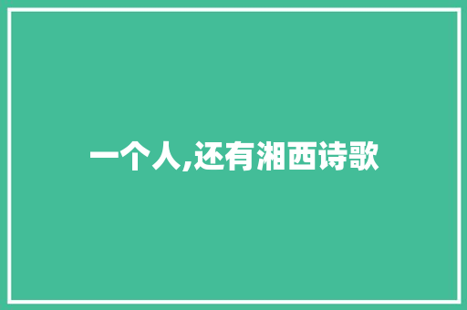 一个人,还有湘西诗歌 会议纪要范文