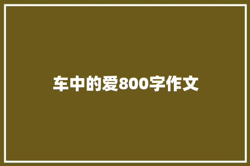 车中的爱800字作文