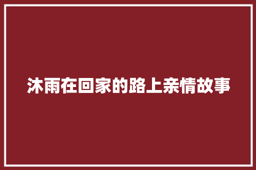 沐雨在回家的路上亲情故事