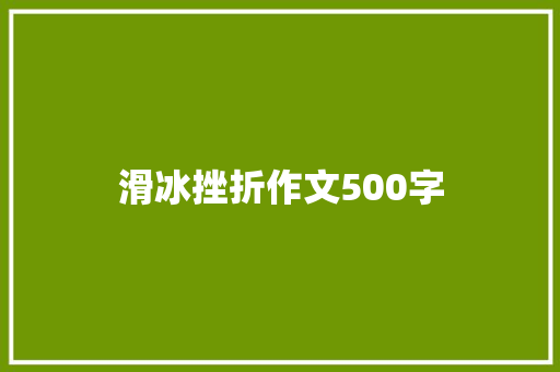 滑冰挫折作文500字 职场范文