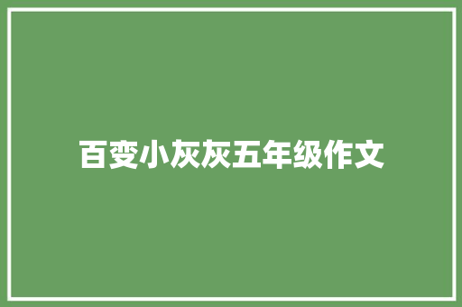 百变小灰灰五年级作文