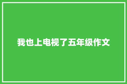 我也上电视了五年级作文 职场范文