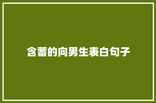 含蓄的向男生表白句子