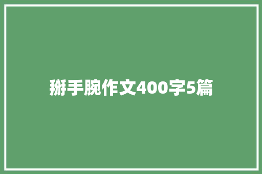 掰手腕作文400字5篇 报告范文