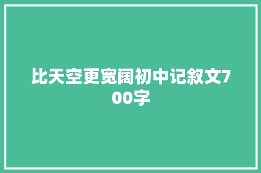 比天空更宽阔初中记叙文700字 会议纪要范文