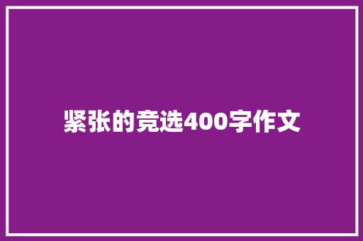 紧张的竞选400字作文