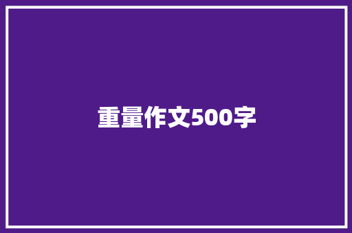 重量作文500字