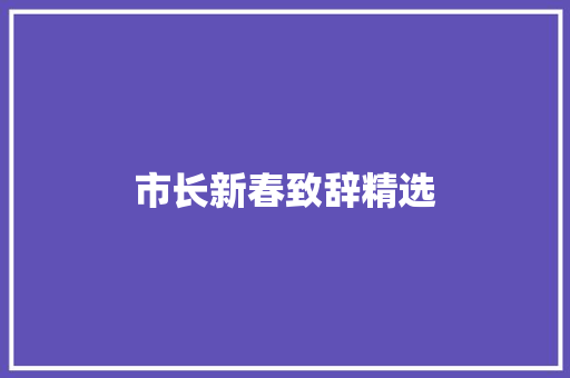 市长新春致辞精选