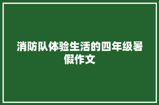 消防队体验生活的四年级暑假作文 报告范文