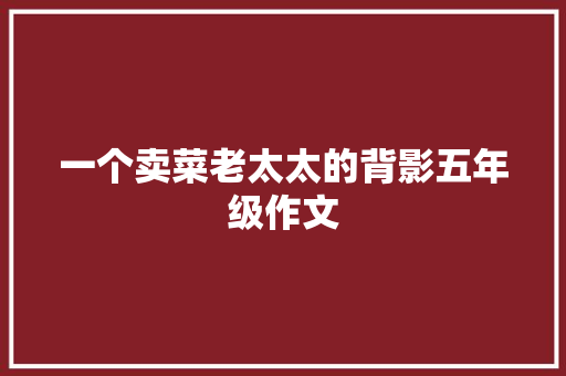 一个卖菜老太太的背影五年级作文