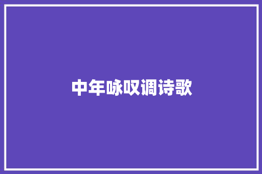 中年咏叹调诗歌