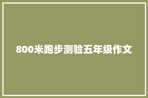 800米跑步测验五年级作文 申请书范文