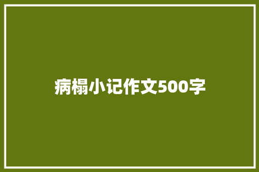 病榻小记作文500字 论文范文