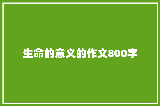 生命的意义的作文800字 会议纪要范文