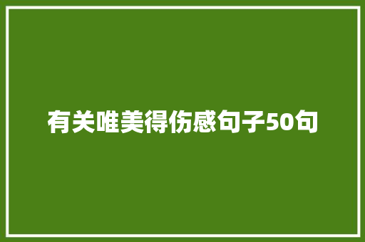 有关唯美得伤感句子50句 简历范文