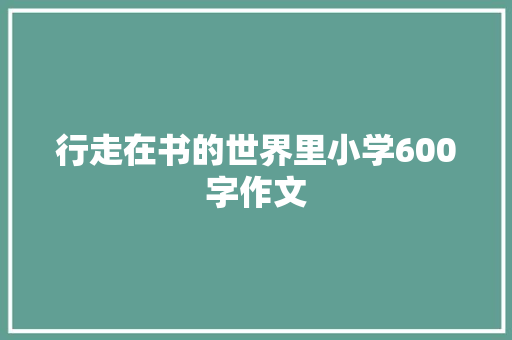 行走在书的世界里小学600字作文 会议纪要范文