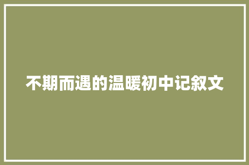 不期而遇的温暖初中记叙文