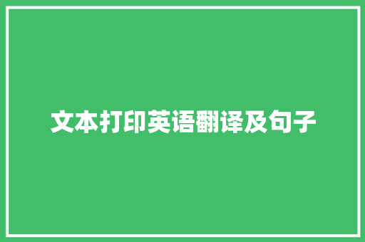 文本打印英语翻译及句子