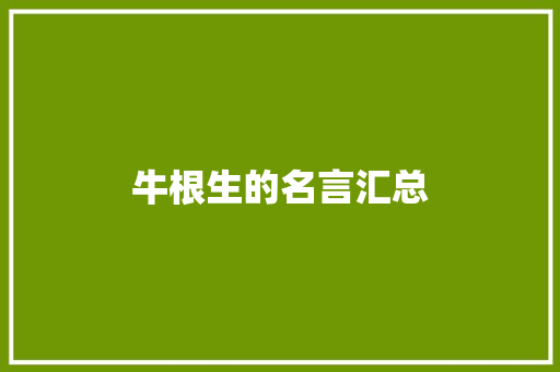 牛根生的名言汇总