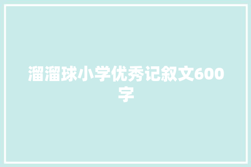 溜溜球小学优秀记叙文600字