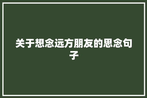 关于想念远方朋友的思念句子 申请书范文