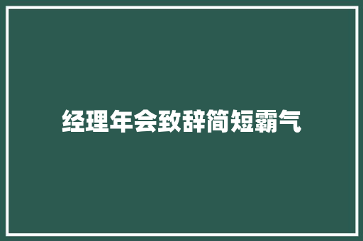 经理年会致辞简短霸气