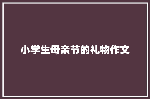 小学生母亲节的礼物作文