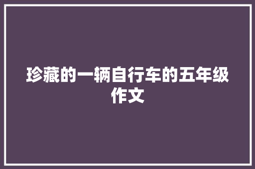 珍藏的一辆自行车的五年级作文 报告范文