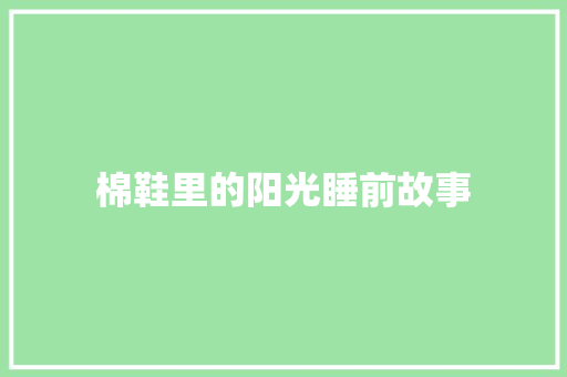 棉鞋里的阳光睡前故事 简历范文