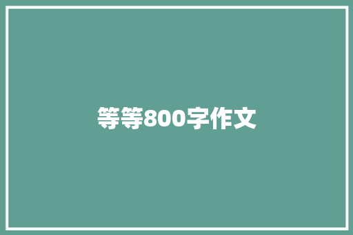 等等800字作文