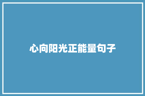 心向阳光正能量句子 商务邮件范文