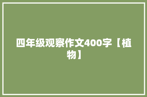 四年级观察作文400字【植物】